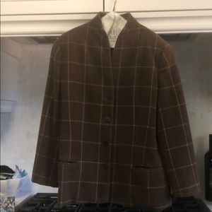 Giorgio Armani brown blazer with window pain fall weight
